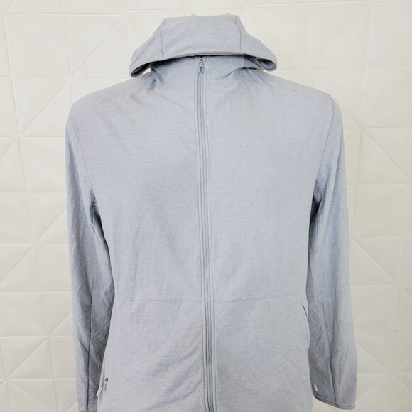 Lululemon Men's Heathered Sea Salt Long-Sleeve Surge Warm Full Zip Hoodie Sz XL - Picture 3 of 8